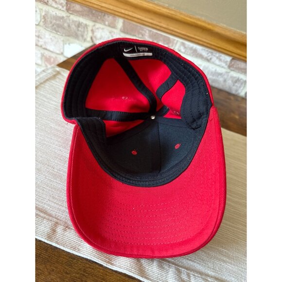 Nike Red & Black Swoosh Elastic One Size Hat Golf Classic 99 - Picture 8 of 16